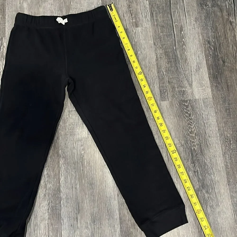 Carter’s KID EUC black sweat pants w/ white drawstring and bottom hemmed cuff 14